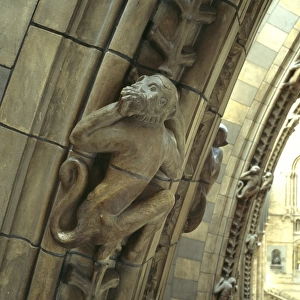Detail of terracotta moulding of a monkey