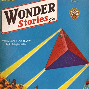 Tetrahedra of Space, Wonder Stories Scifi Magazine Cover
