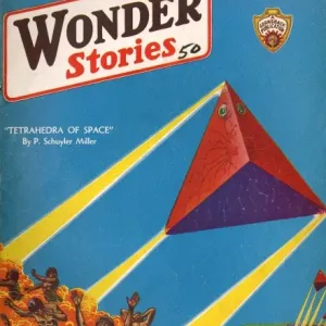 Tétraèdres de l'Espace, Couverture du Magazine Wonder Stories Scifi Tétraèdres de l'Espace, Couverture du Magazine Wonder Stories Scifi