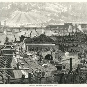 Thames Embankment Railway, construction 1870