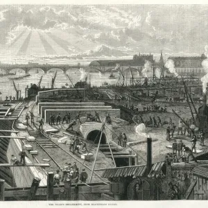 Thames Embankment Railway, construction 1870