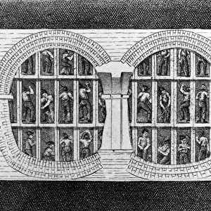 Thames Tunnel cross section during construction