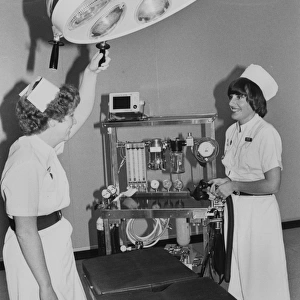 Two theatre nurses at Hayle Hospital, Cornwall