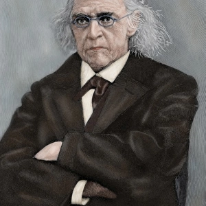 Theodor Mommsen (1817-1903). Colored engraving