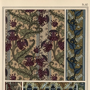 Thistle in art nouveau patterns