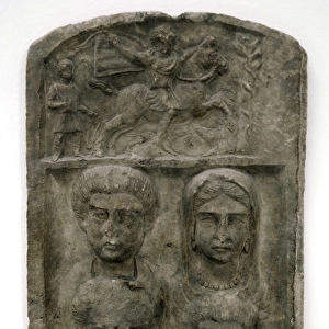 Thracian culture. Marble funerary relief. Family
