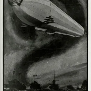 Threat of Zeppelin gas-bag or terror - which? 1915