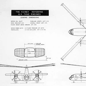 Three-view drawing of a Fairey Rotodyne