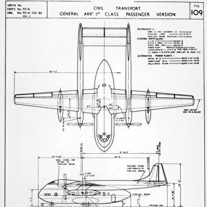 Three-view drawing of the Short PD16
