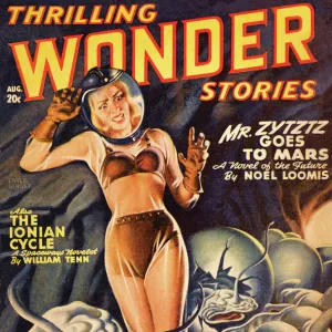 Thrilling Wonder Stories scifi magazine cover - THE IONIAN CYCLE