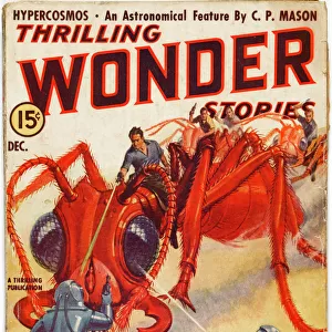Thrilling Wonder Stories Scifi Magazine Cover, Giant Ants