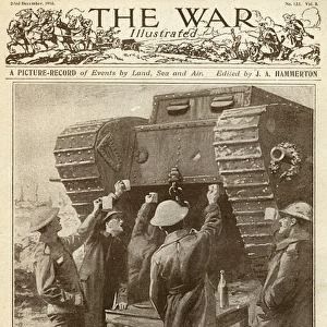 Toasting the tank, Christmas 1916