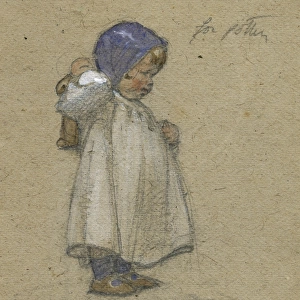 Toddler with a doll by Muriel Dawson