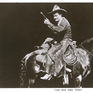 Tom Mix, American film star, with horse