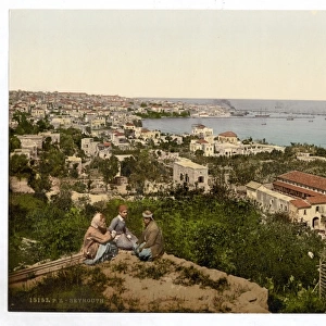 Town and harbor from St. Dimila, Beyrout, Holy Land, (i. e
