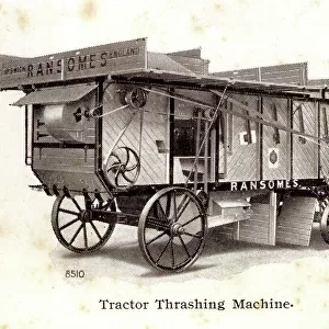Tractor thrashing machine made by Ransomes of Ipswich