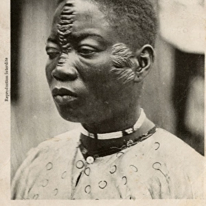 Traditional facial scarification in Congo, Central Africa