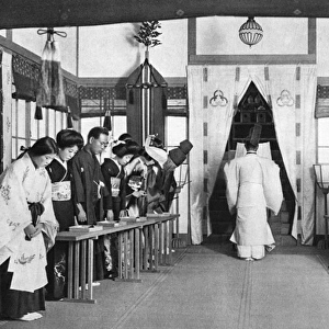 A traditional Japanese wedding scene
