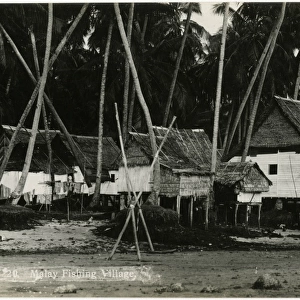 Traditional Malay Fishing Village with stilt houses