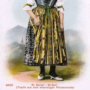 Traditional Swiss Costume - Woman from St Gallen