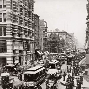 Traffic on Broadway, New York, c. 1900