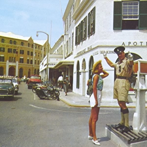 Traffic Policeman at Heyls Corner, Hamilton, Bermuda