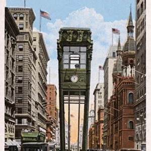 Traffic Tower, 5th Avenue and 42nd Street looking North, NYC