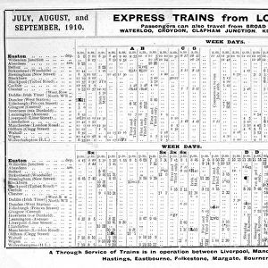 Train Timetable 1910