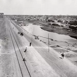 Train tracks, Peking, Beijing, China, c. 1900