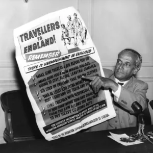 Travellers to England! Jamaican migration advertisement