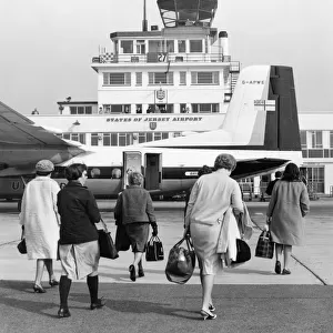 Travellers at Jersey Airport, Channel Islands