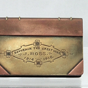Trench Art lighter in the shape of a book