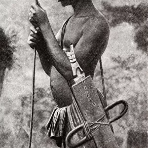 Tribesman with his spear, Cameroon, Central West Africa