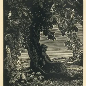 Monotone Woodcut Print by Molly MacArthur (1925) Monotone Woodcut Print by Molly MacArthur (1925)
