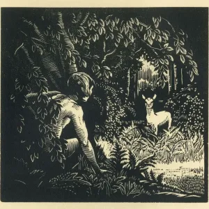 Monotone Woodcut Print from The Quarry by Molly MacArthur (1925) Monotone Woodcut Print from The Quarry by Molly MacArthur (1925)
