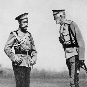Tsar Nicholas II of Russia with Grand Duke, WW1