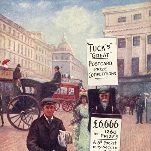 Tucks Great Postcard Competitions - Sandwich Man and Vendor