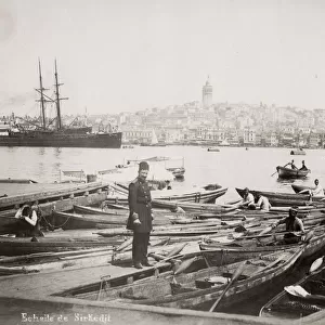 Turkey, Constantinople, Istanbul - boats, boatmen Bosphorous