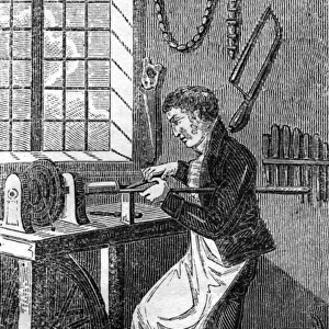 Turner Working a Lathe