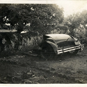 Two-seater Vintage Car Accident (car awaiting identification