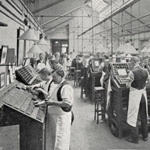 Typesetting by hand, Morning Post newspaper, London