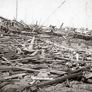 Typhoon damage, Kobe, Japan, 1876