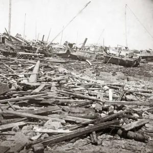 Typhoon damage, Kobe, Japan, 1876