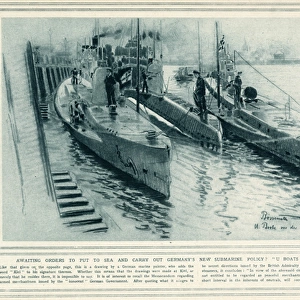 U-BOATS IN HARBOUR 1916 U-Boat in harbour 1916