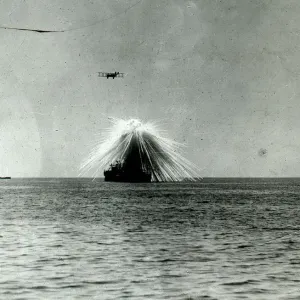 100lb Phosphorus Bomb Damages U.S.S. Alabama Print 100lb Phosphorus Bomb Damages U.S.S. Alabama Print