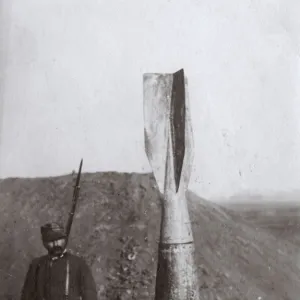 Unexploded German bomb on display, Italy, WW1