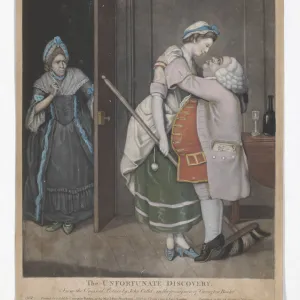 The Unfortunate Discovery - hand-coloured mezzotint