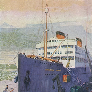 A Union Castle Company Ocean Liner at Cape Town