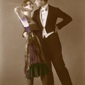 USA - A stylish 1920s couple dance the Boston Two-Step