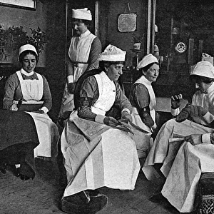 VAD matron and nurses at a French hospital, WW1